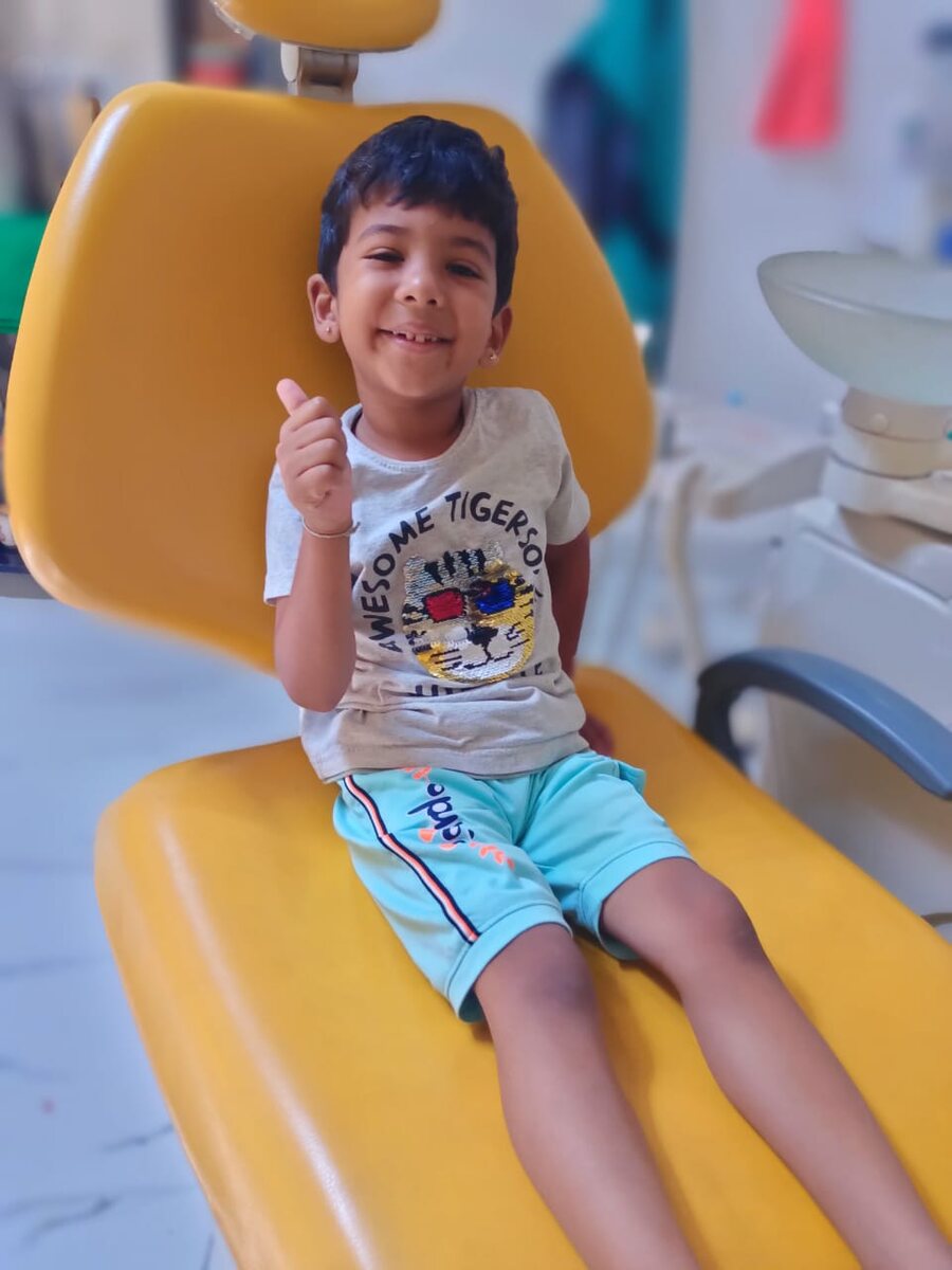 Happy moment at the pediatric dental clinic